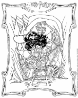A coloring page of harry potter